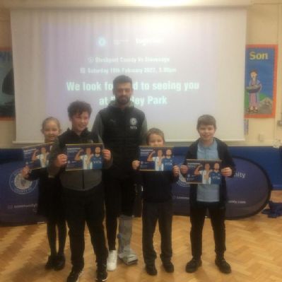 We had a very exciting visit from Stockport County Football Club